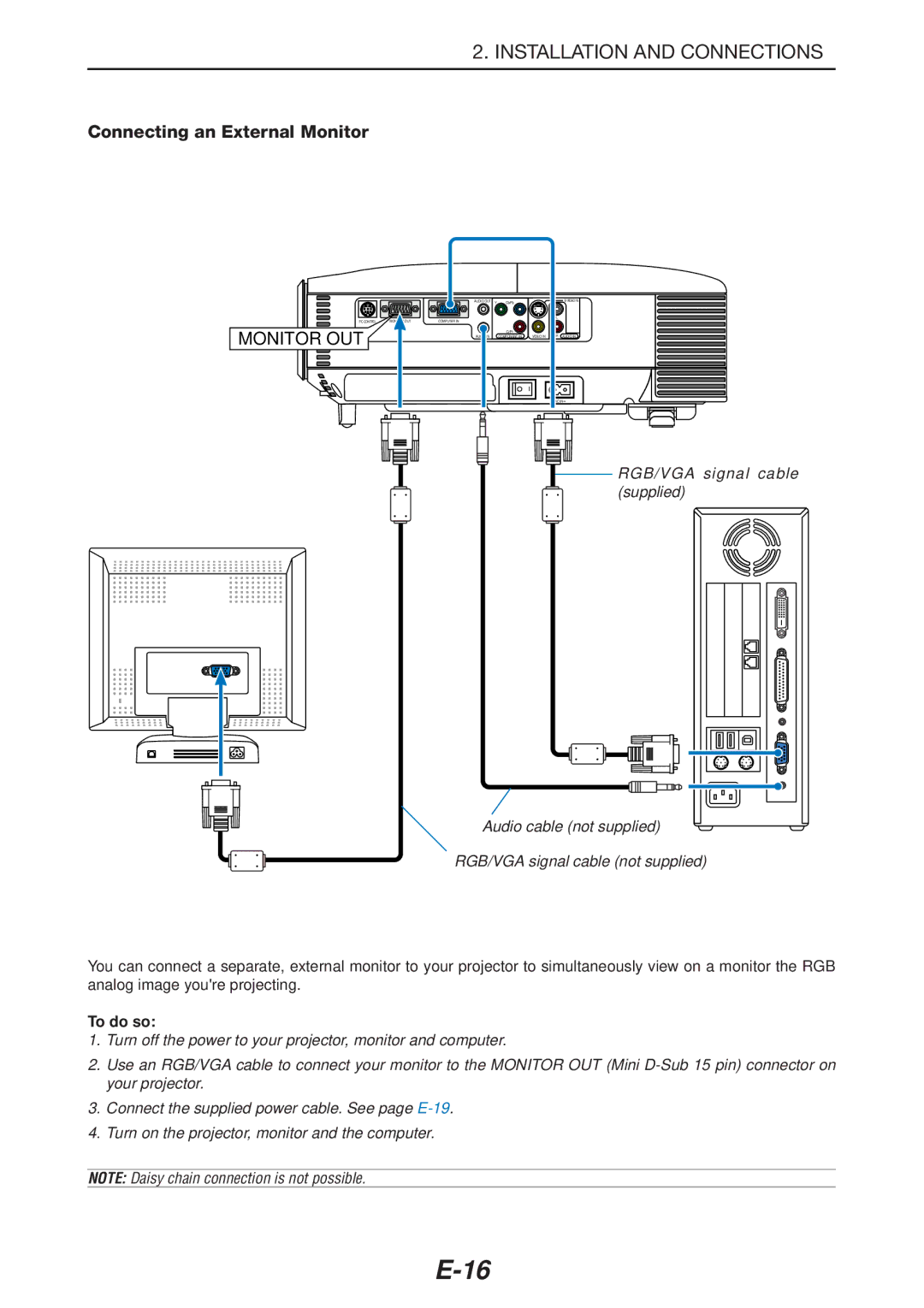 NEC LT180 manual Connecting an External Monitor, To do so 