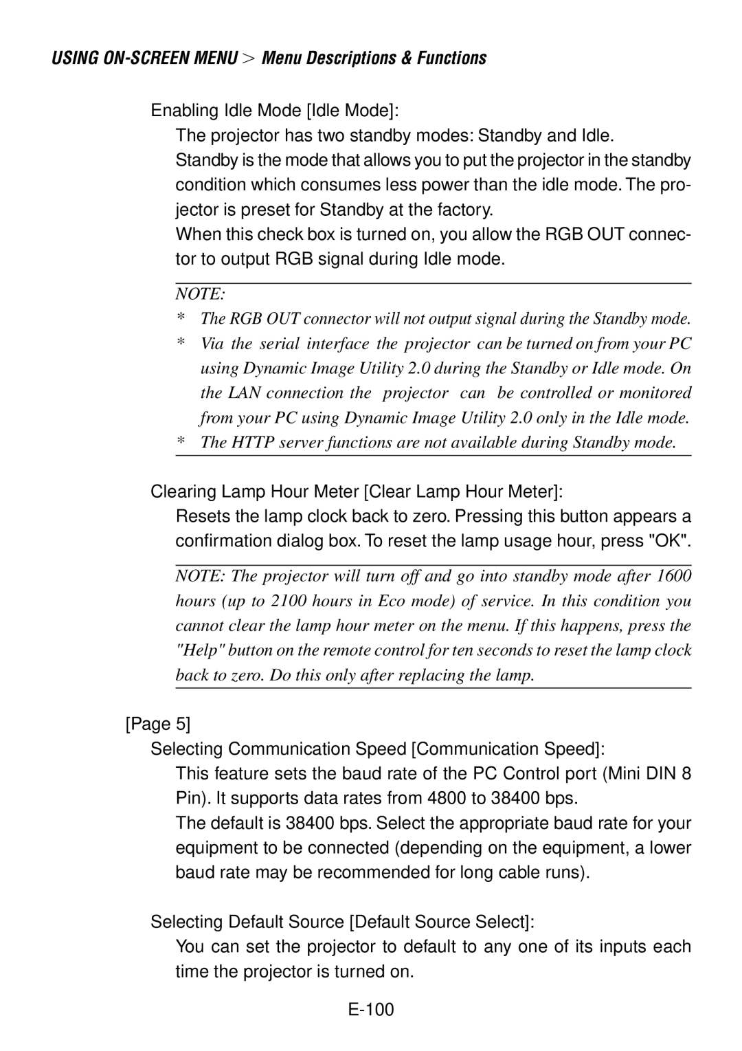 NEC LT240, LT260 user manual Using ON-SCREEN Menu Menu Descriptions & Functions 