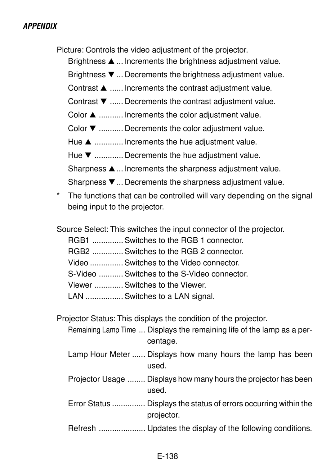 NEC LT240, LT260 user manual Increments the color adjustment value 