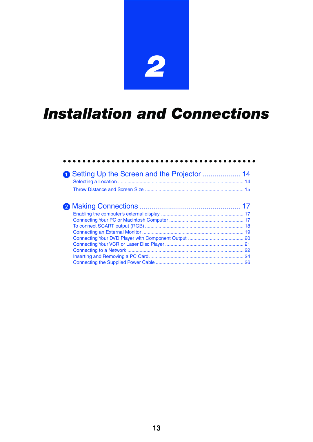 NEC LT265, LT245 manual Installation and Connections 