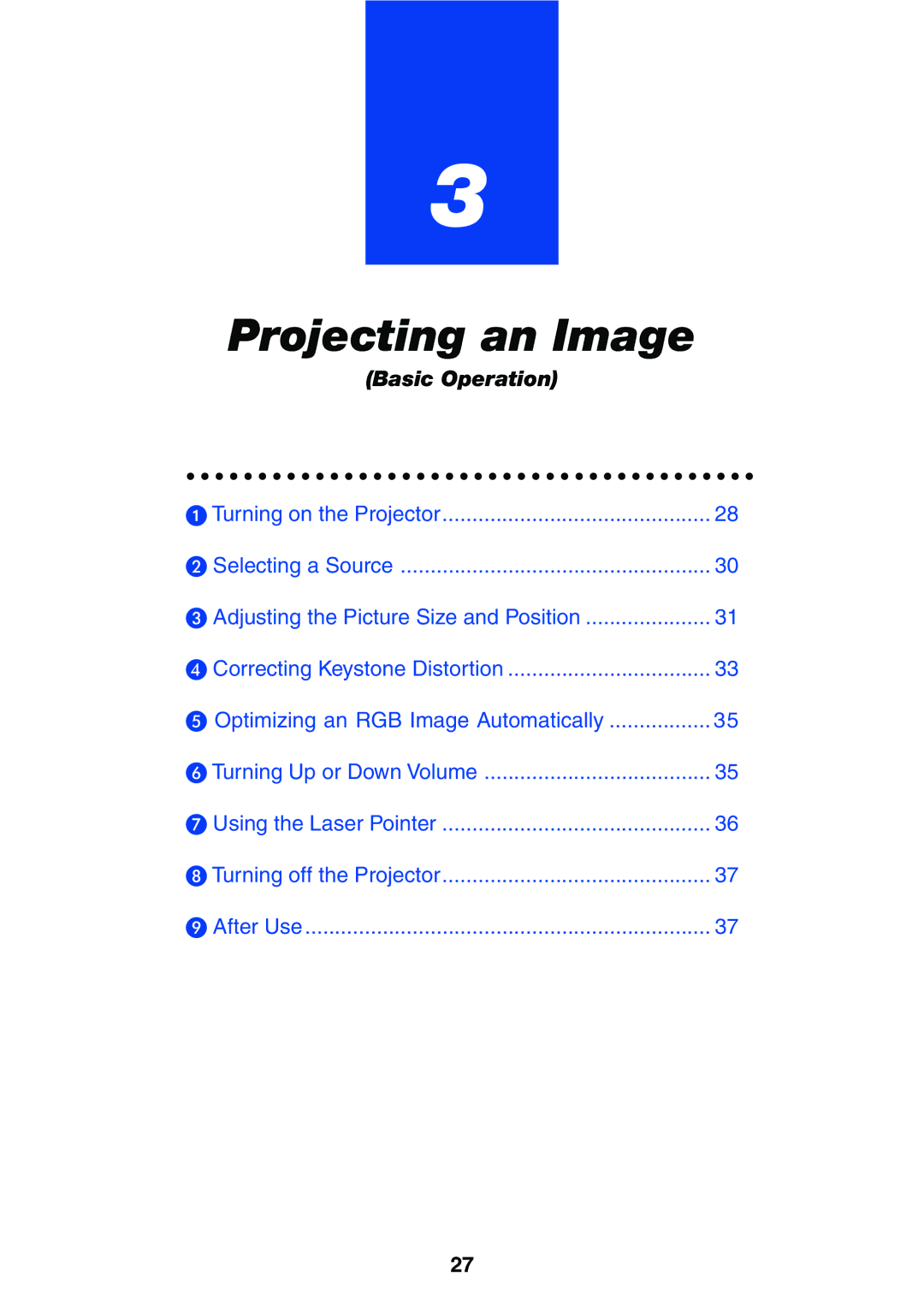 NEC LT265, LT245 manual Projecting an Image 