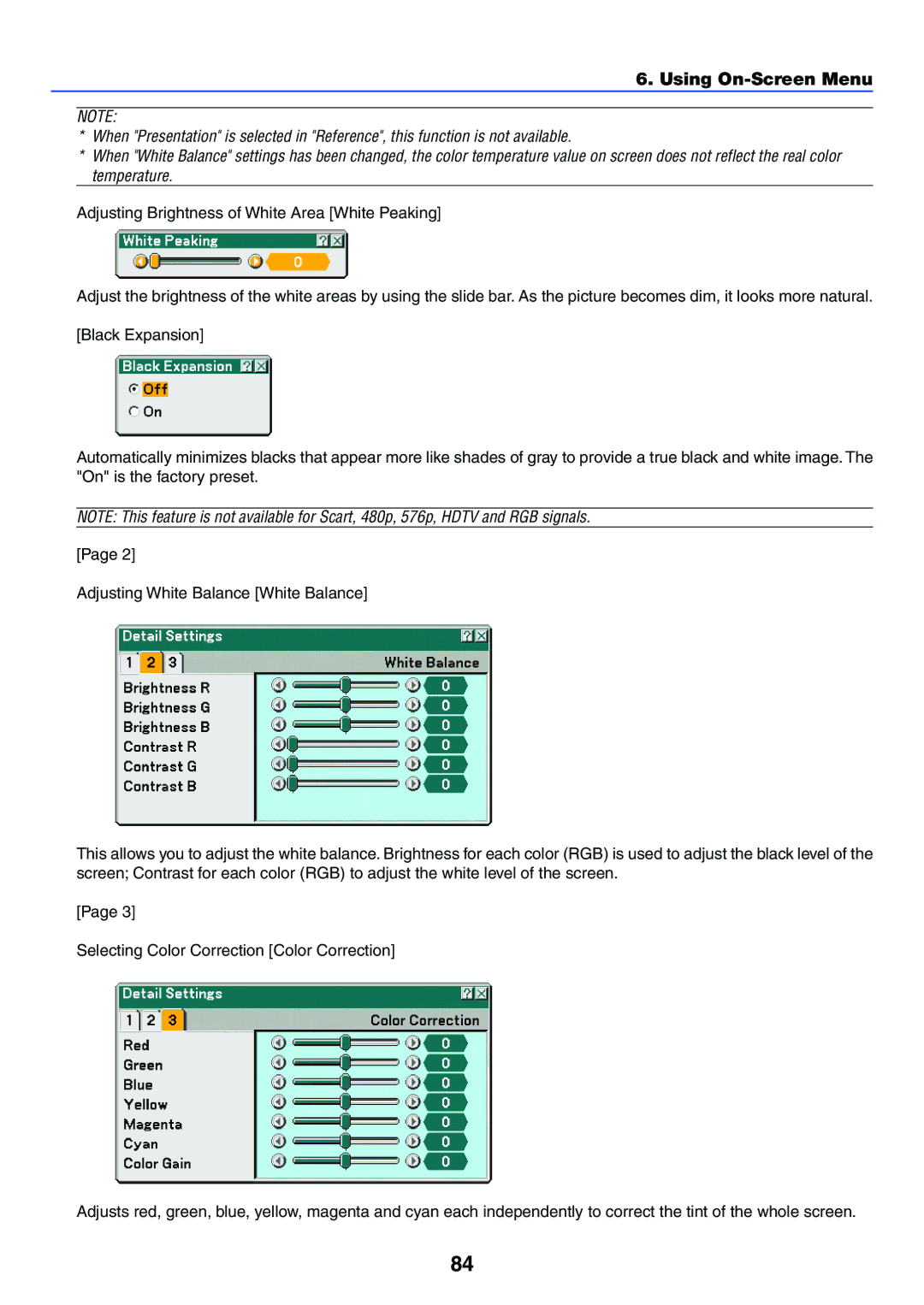 NEC LT245, LT265 manual Using On-Screen Menu 