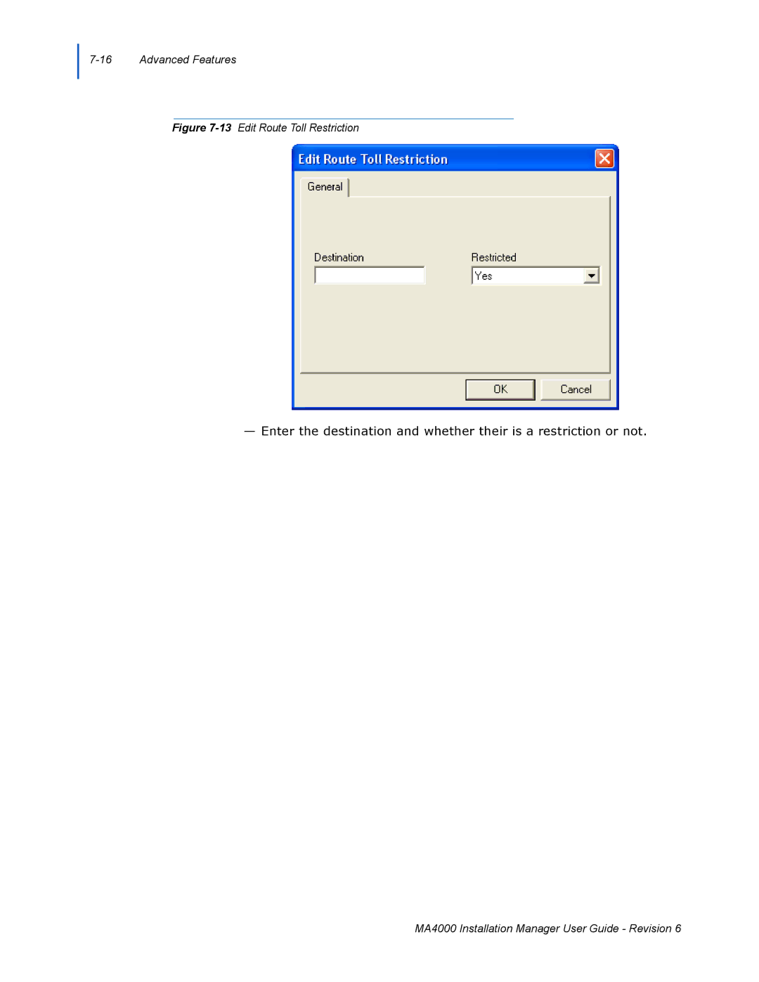 NEC MA400 manual 13Edit Route Toll Restriction 