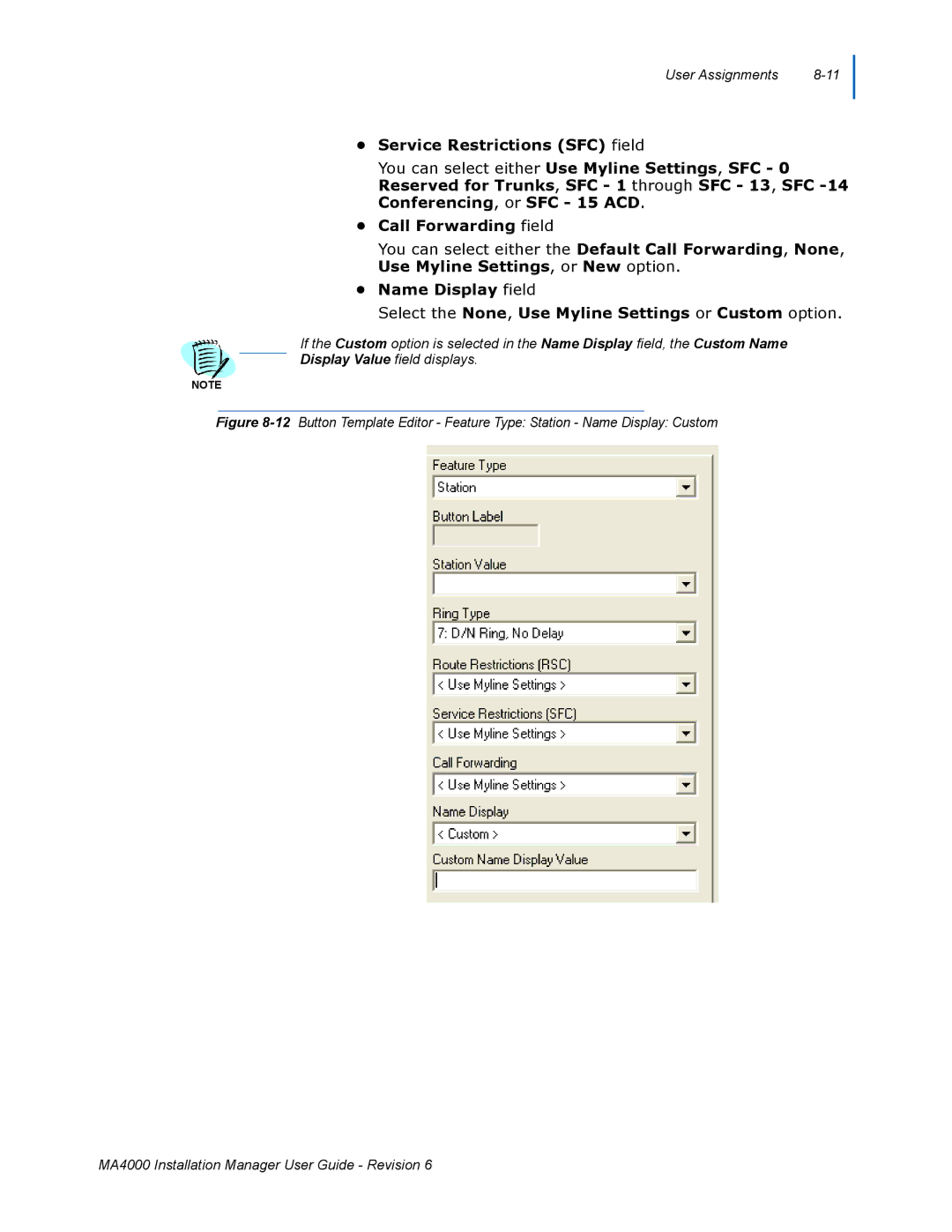 NEC MA400 manual User Assignments 