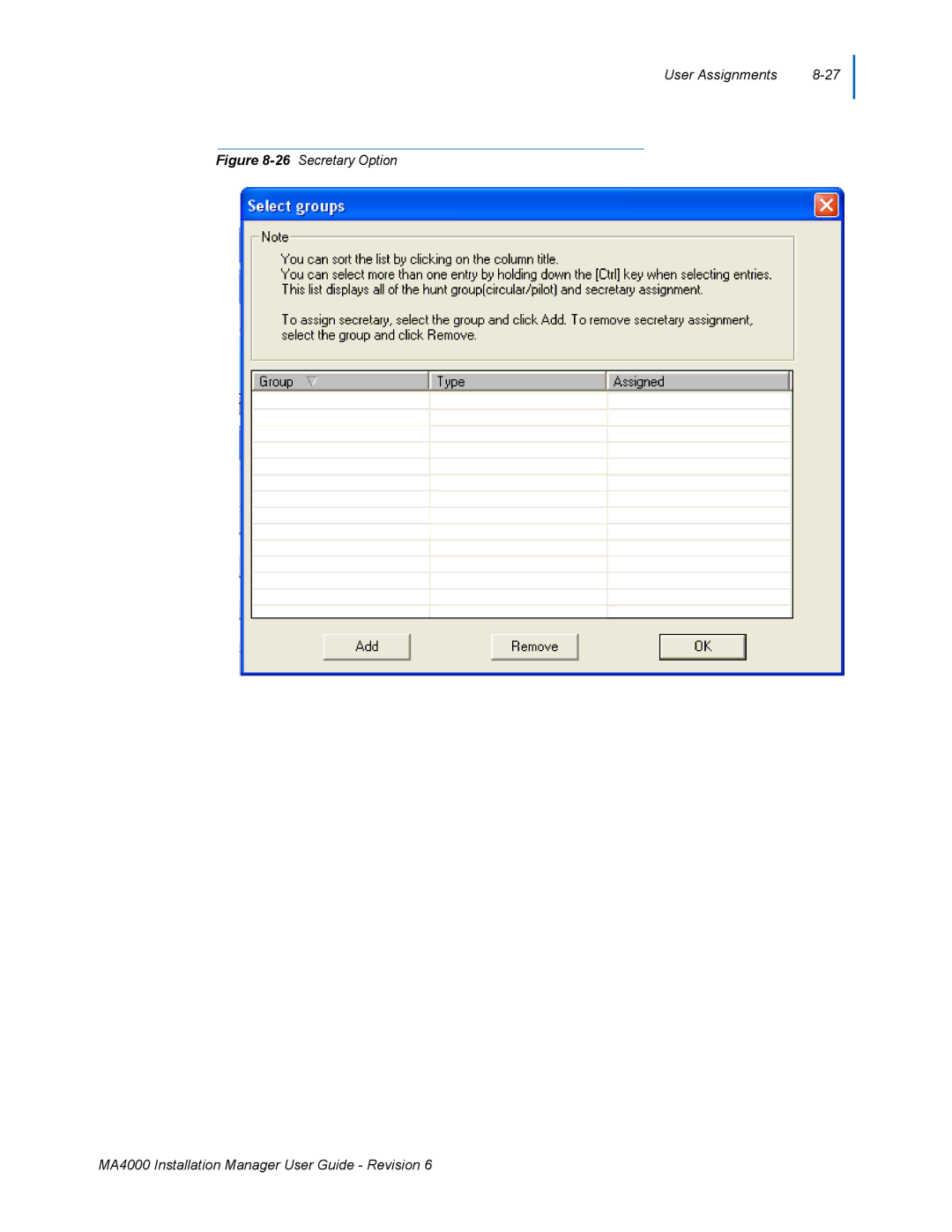 NEC MA400 manual User Assignments 