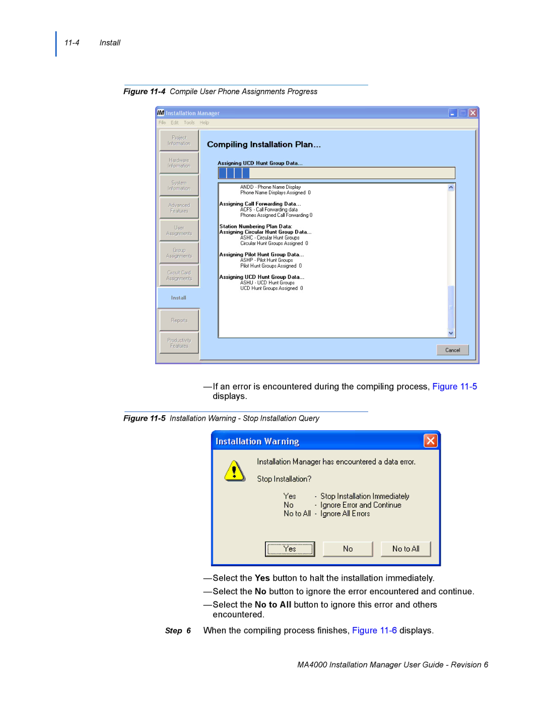 NEC MA400 manual 4Compile User Phone Assignments Progress 