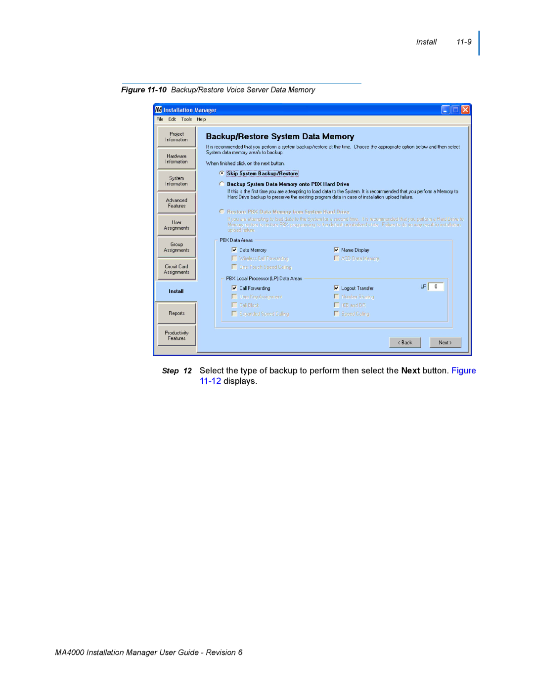 NEC MA400 manual 10Backup/Restore Voice Server Data Memory 