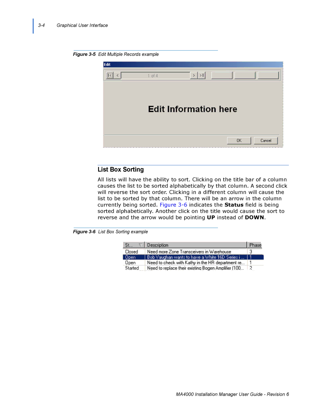 NEC MA400 manual List Box Sorting, 5Edit Multiple Records example 