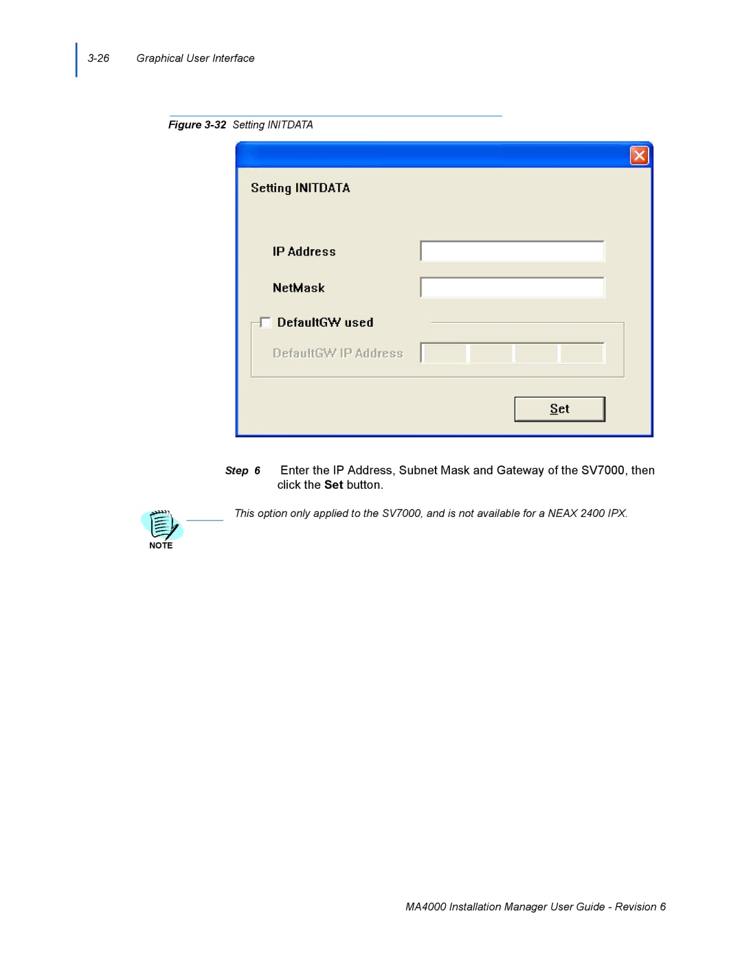 NEC MA400 manual 32Setting Initdata 