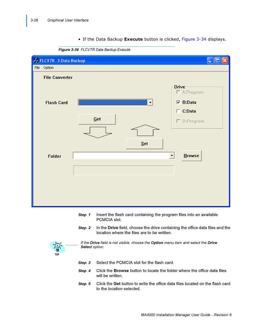 NEC MA400 manual If the Data Backup Execute button is clicked, -34displays 