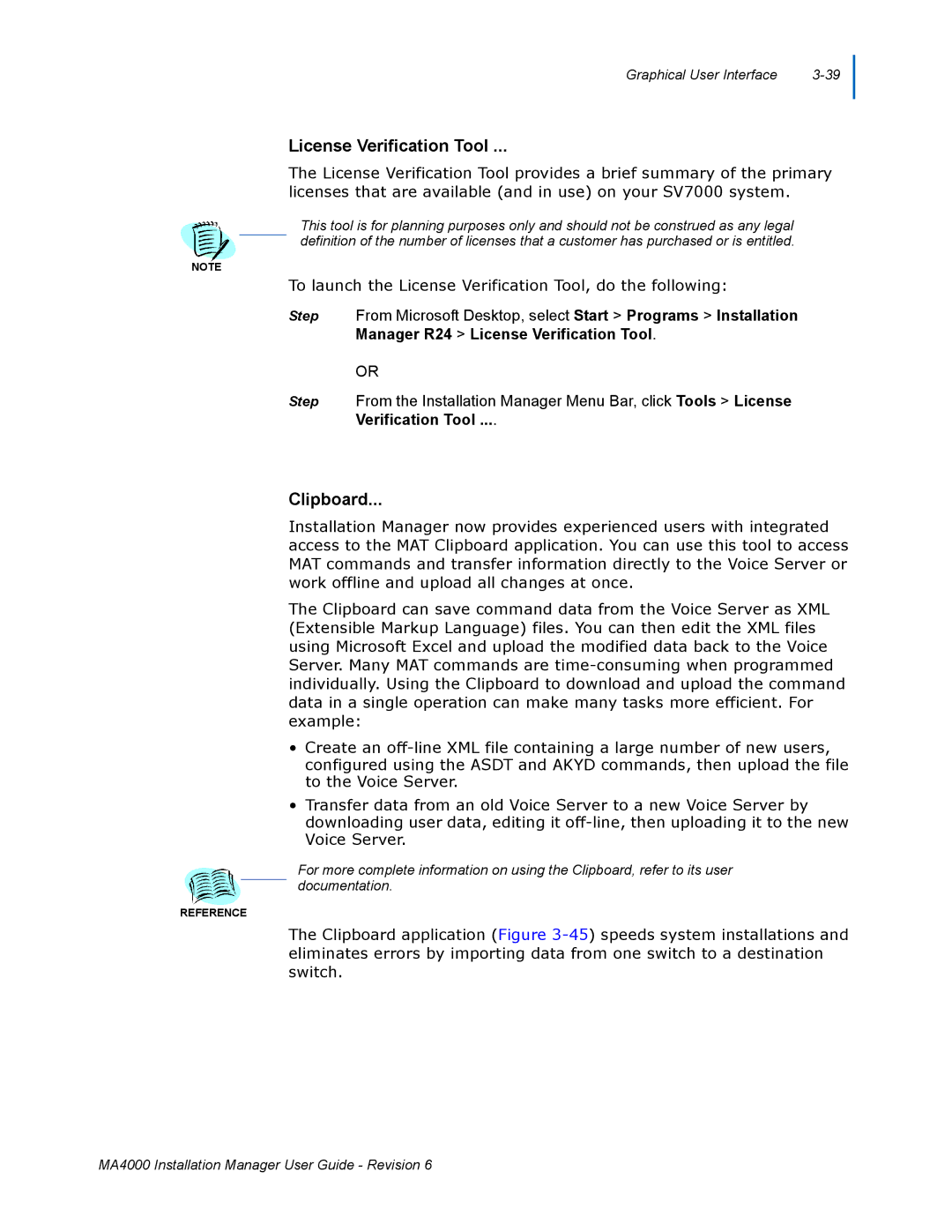 NEC MA400 manual License Verification Tool, Clipboard 