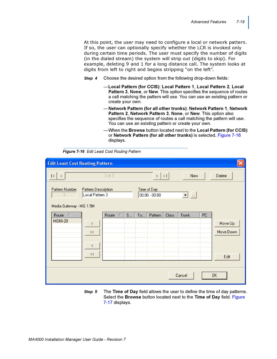 NEC MA4000 manual 16Edit Least Cost Routing Pattern 