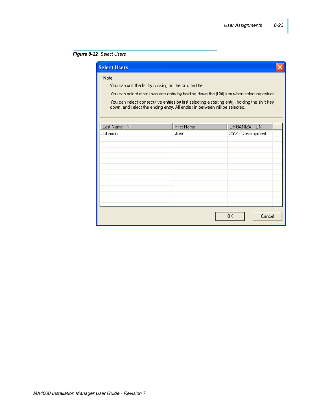 NEC MA4000 manual Select Users 