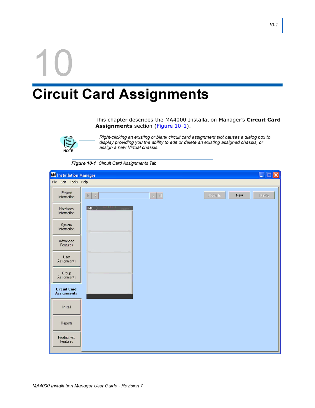 NEC MA4000 manual Circuit Card Assignments 