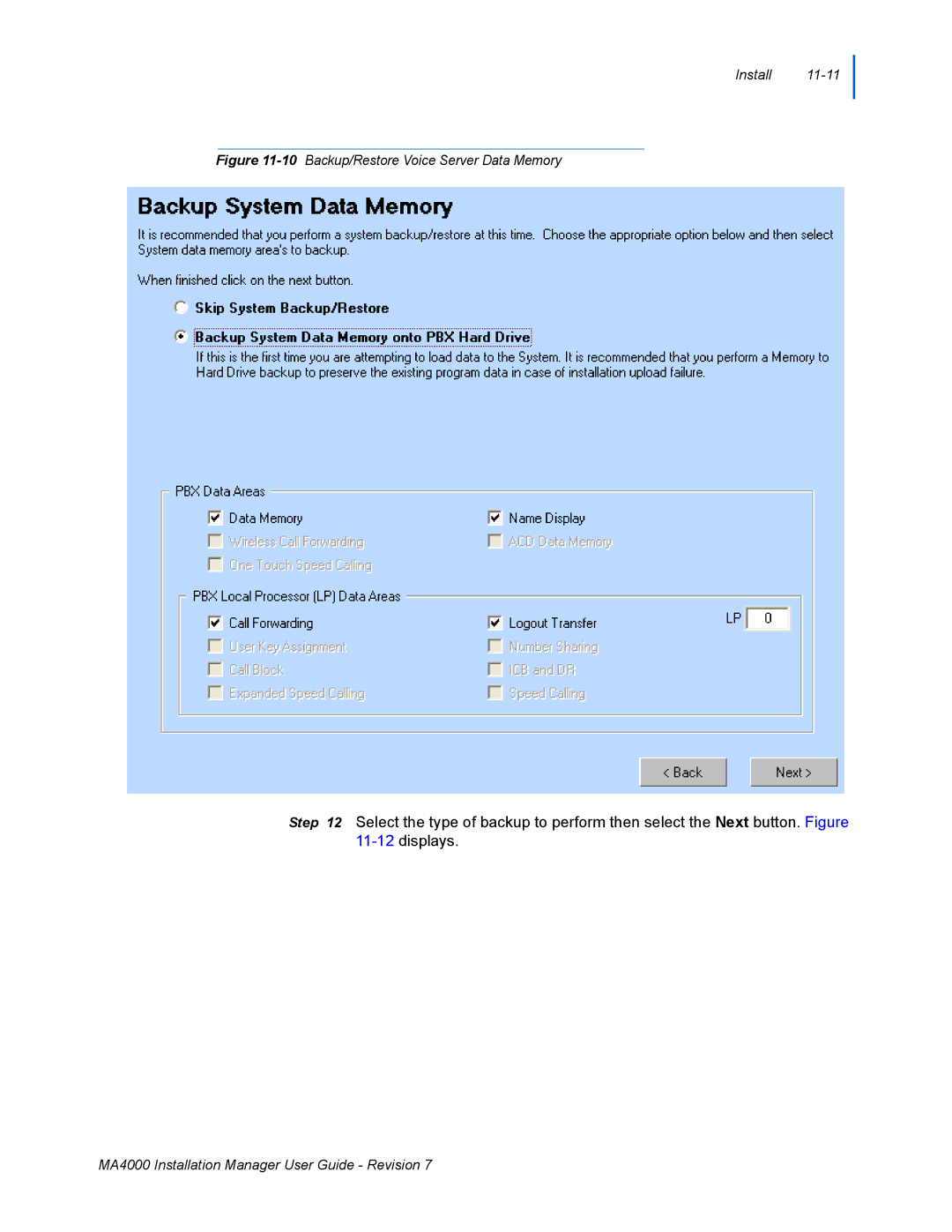 NEC MA4000 manual 10Backup/Restore Voice Server Data Memory 