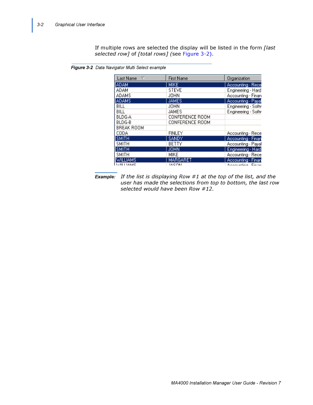 NEC MA4000 manual 2Data Navigator Multi Select example 