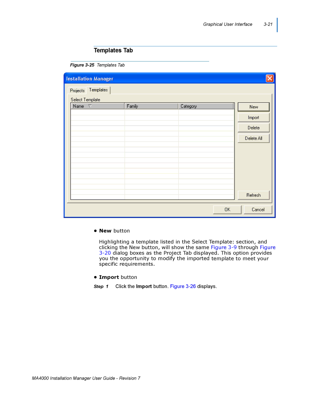 NEC MA4000 manual 25Templates Tab 