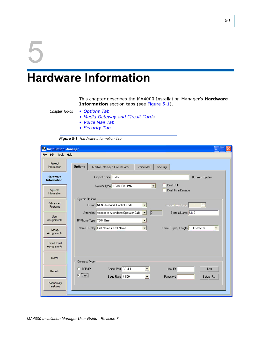 NEC MA4000 manual Hardware Information 