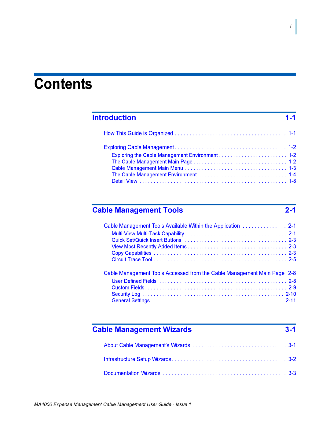 NEC MA4000 manual Contents 