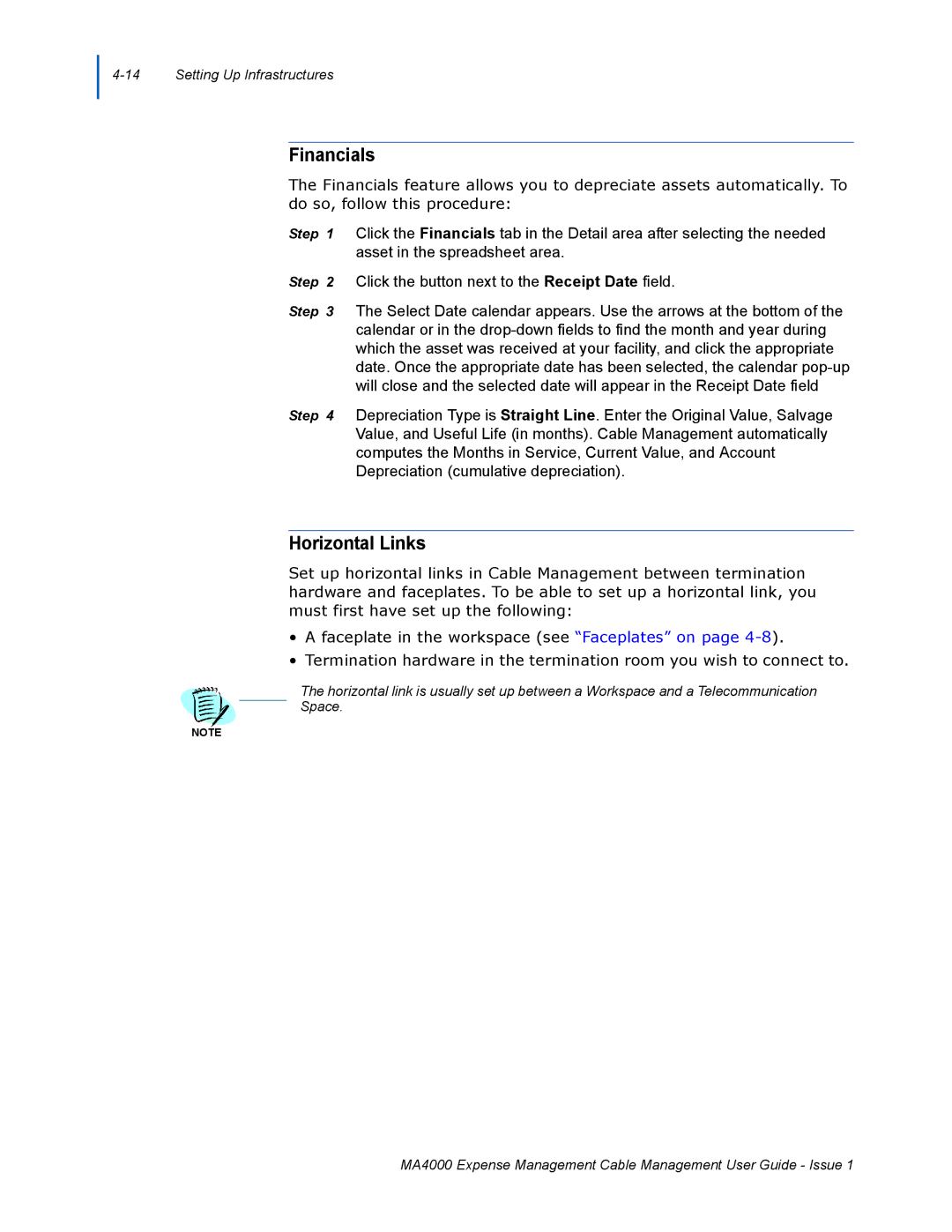 NEC MA4000 manual Financials, Horizontal Links 