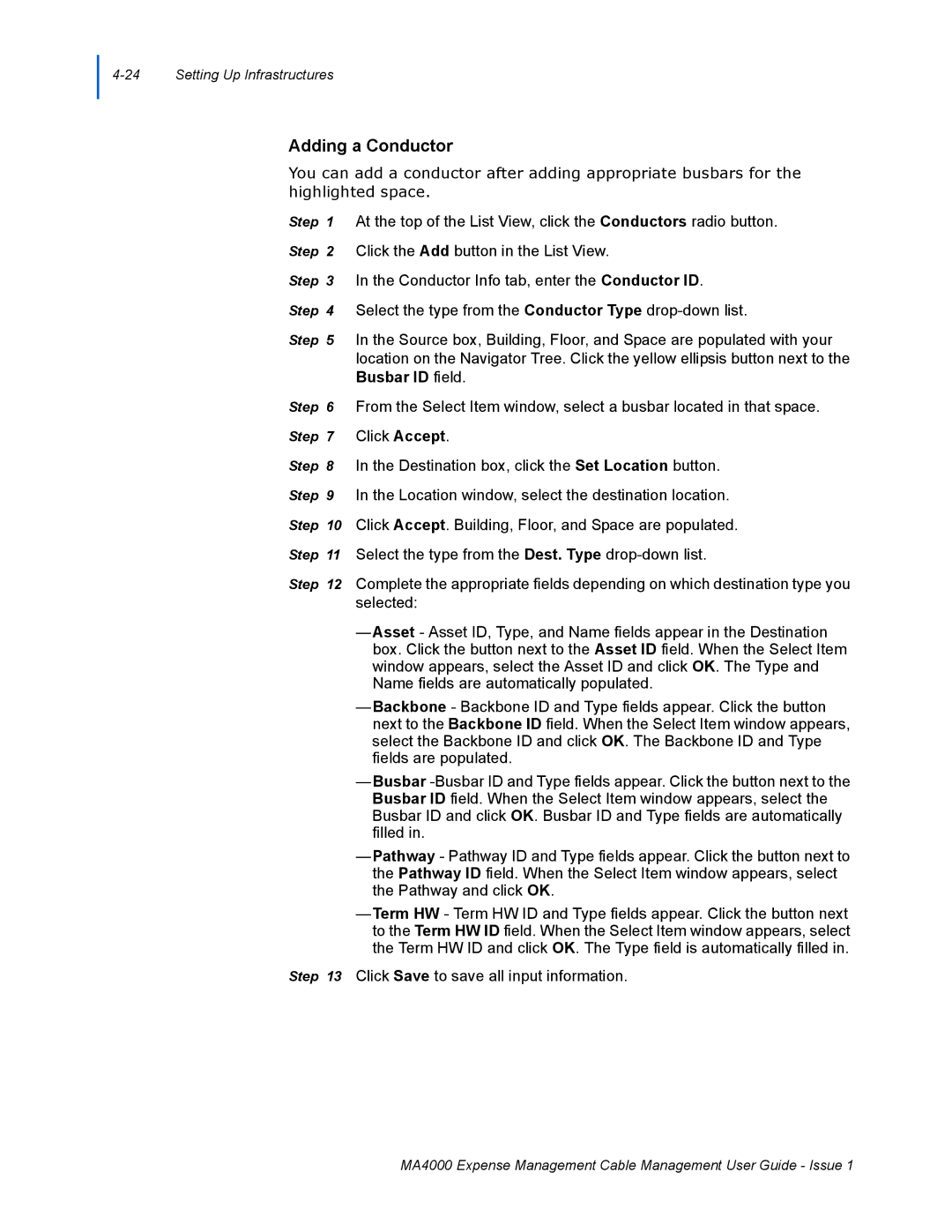 NEC MA4000 manual Adding a Conductor 