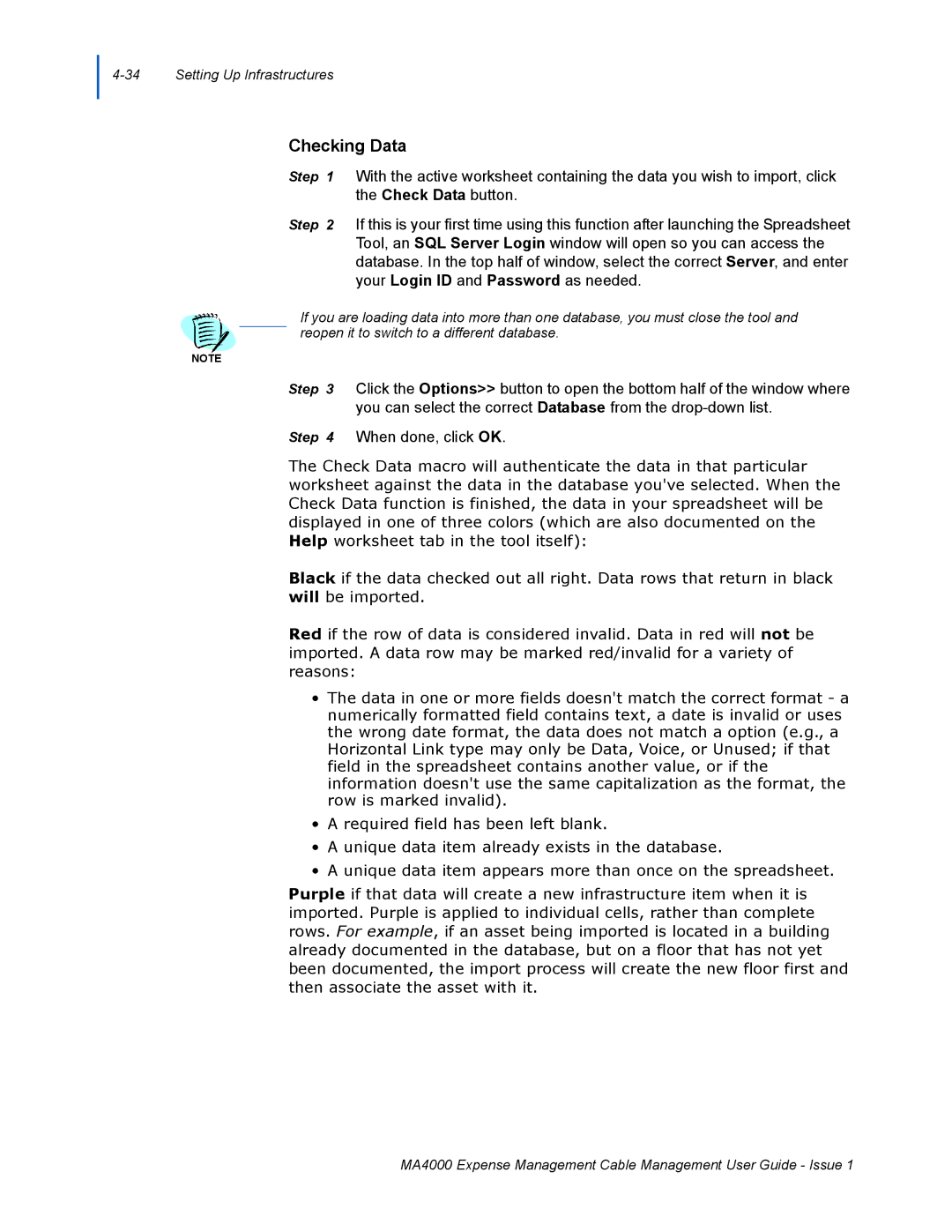 NEC MA4000 manual Checking Data 