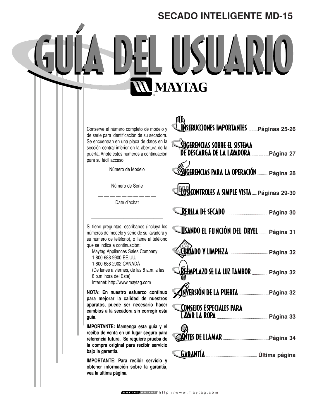 NEC warranty Secado Inteligente MD-15, Número de Modelo Número de Serie Date d’achat 