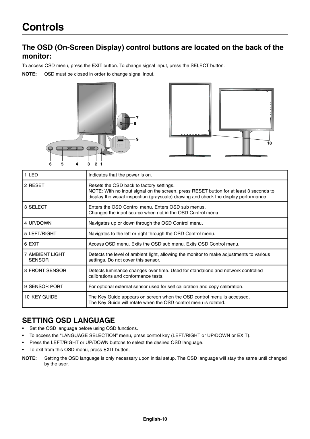 NEC MD213MC manual Controls, English-10 