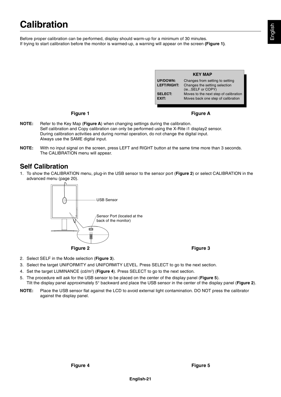 NEC MD213MC manual Self Calibration, English-21 