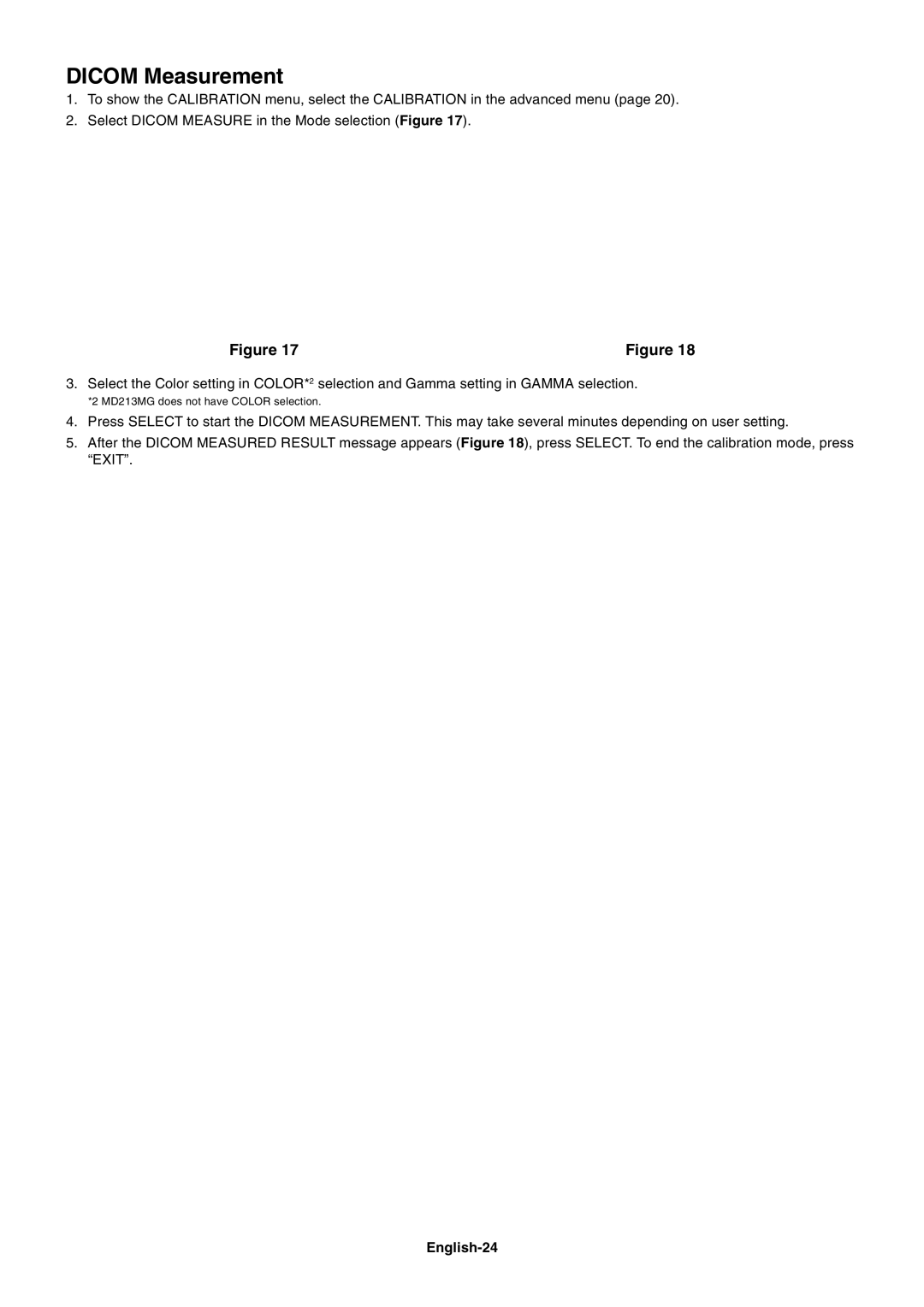 NEC MD213MC manual Dicom Measurement, English-24 