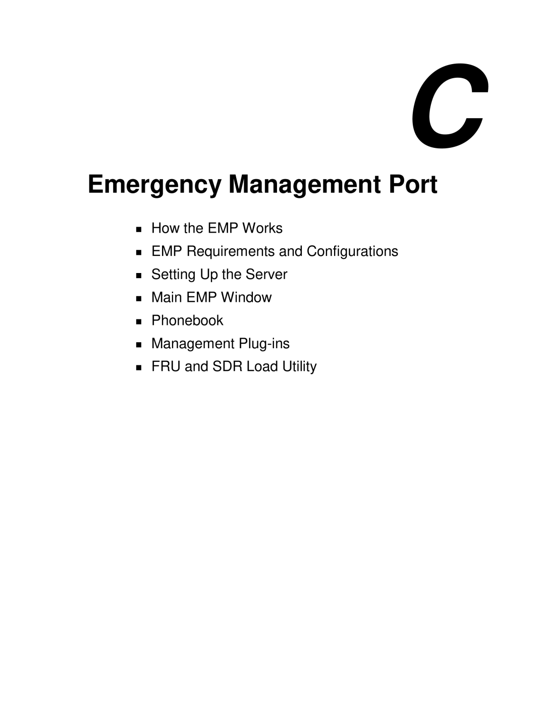 NEC MH4500 manual Emergency Management Port 