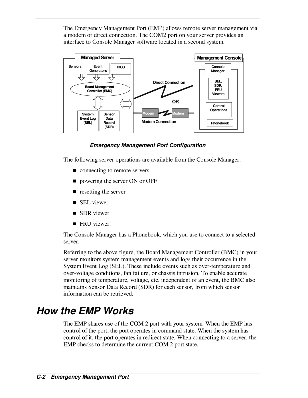 NEC MH4500 manual How the EMP Works, Emergency Management Port Configuration, Management Console 