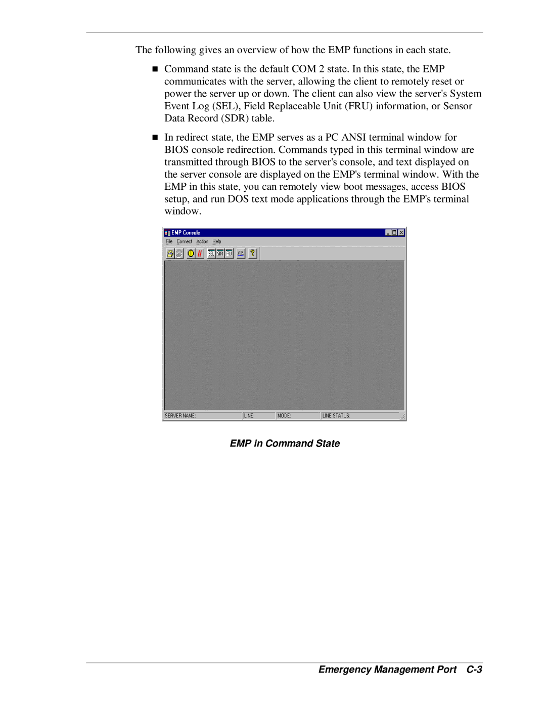 NEC MH4500 manual EMP in Command State Emergency Management Port C-3 