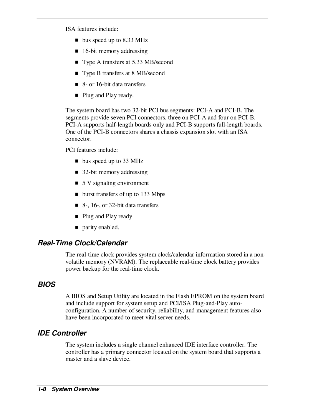 NEC MH4500 manual Real-Time Clock/Calendar, IDE Controller 