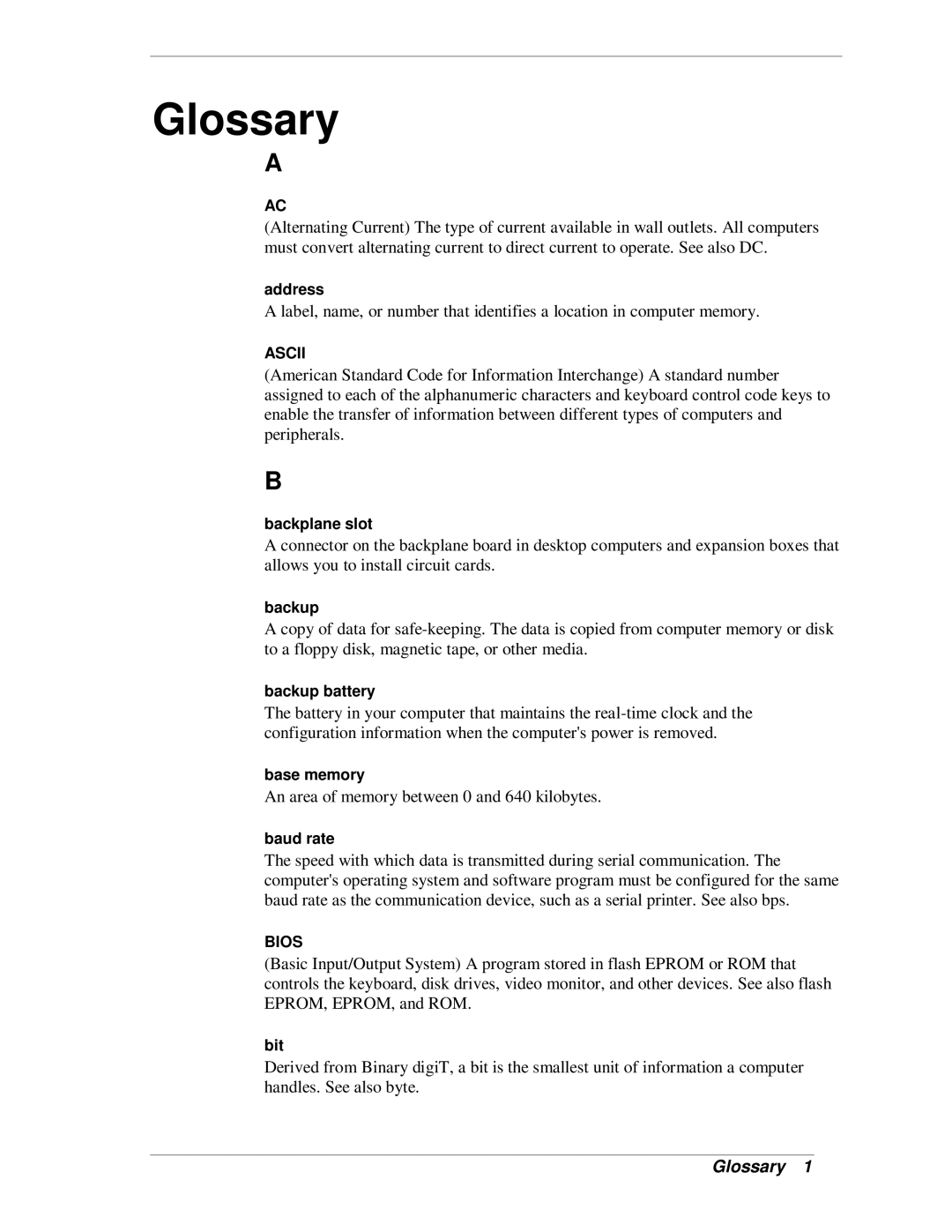 NEC MH4500 manual Glossary 