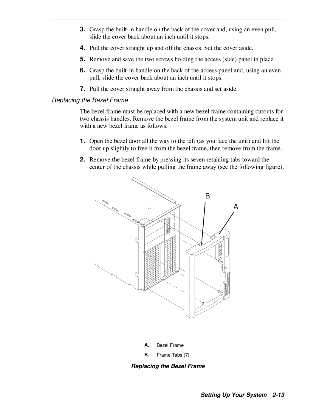 NEC MH4500 manual Replacing the Bezel Frame Setting Up Your System 