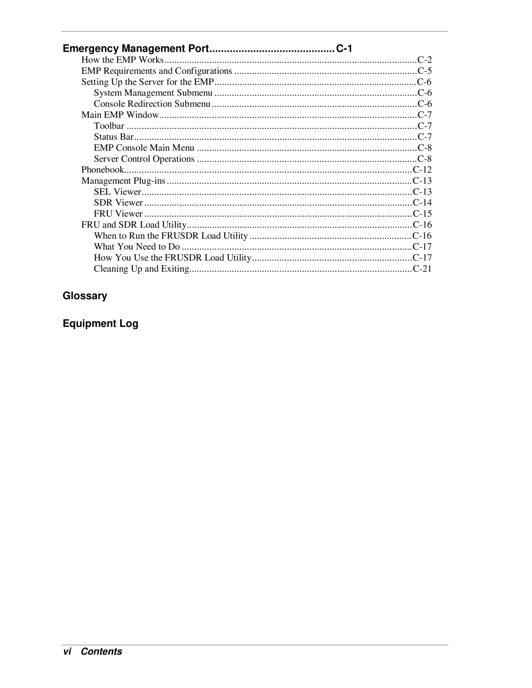 NEC MH4500 manual Emergency Management Port, Vi Contents 