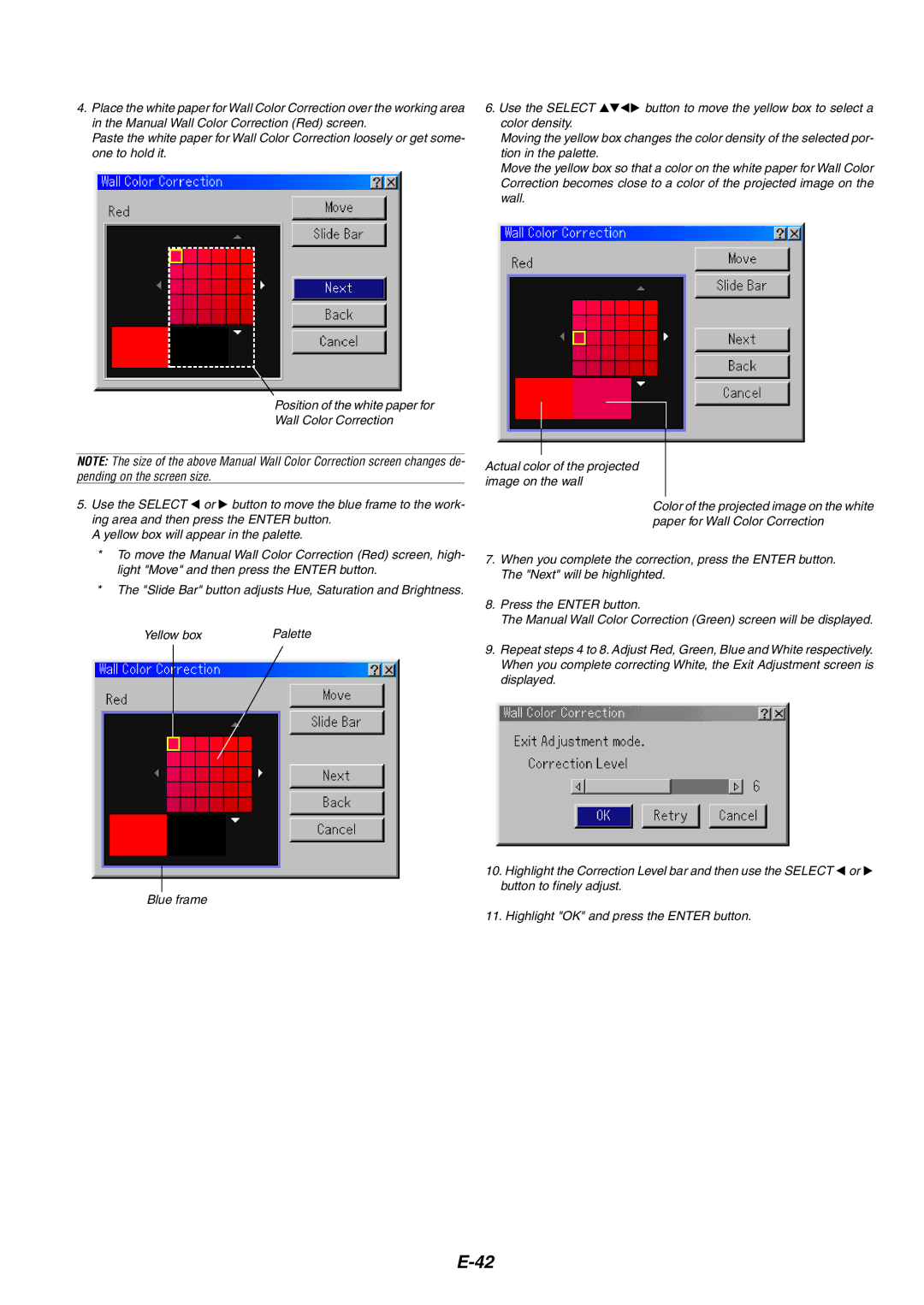 NEC MT1060 user manual Palette 