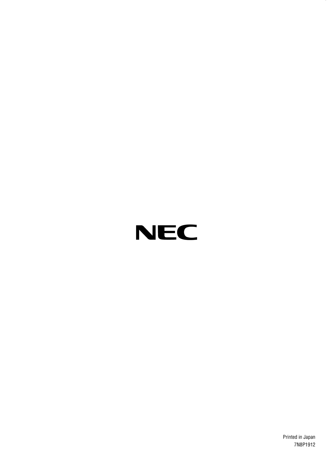 NEC MT1060 user manual 7N8P1912 