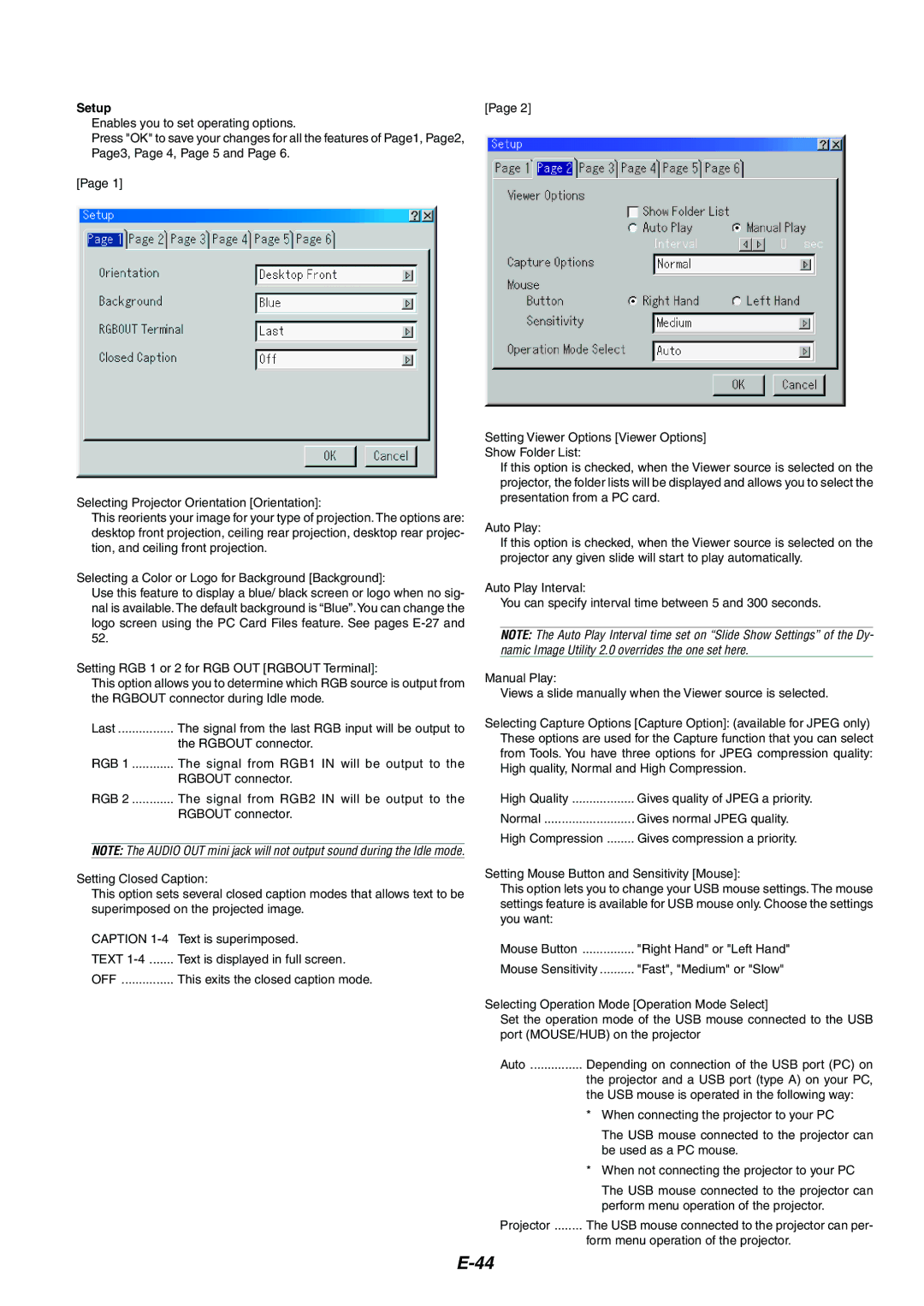 NEC MT1065/MT1060 user manual Setup 