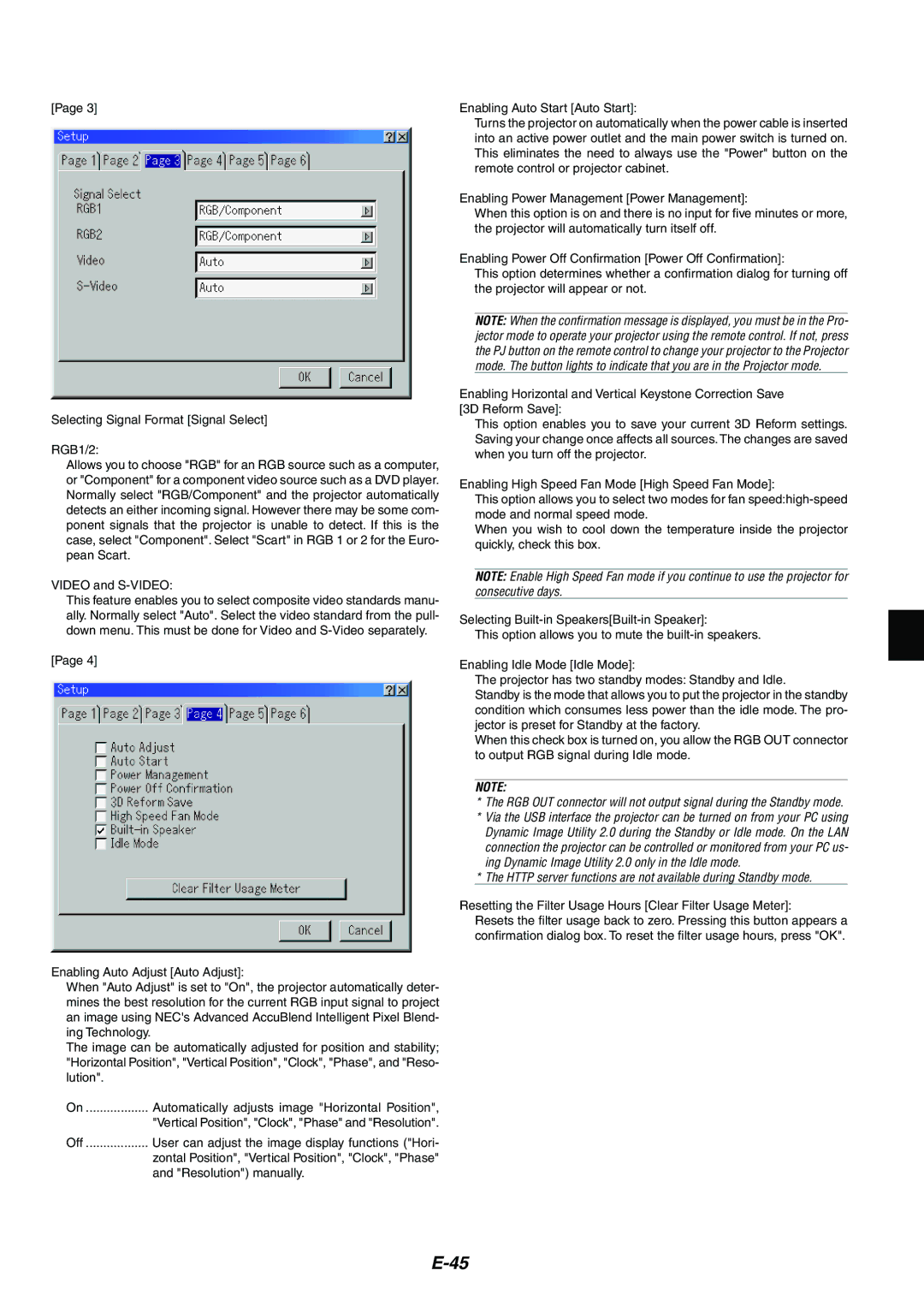 NEC MT1065/MT1060 user manual User can adjust the image display functions Hori, Resolution manually 