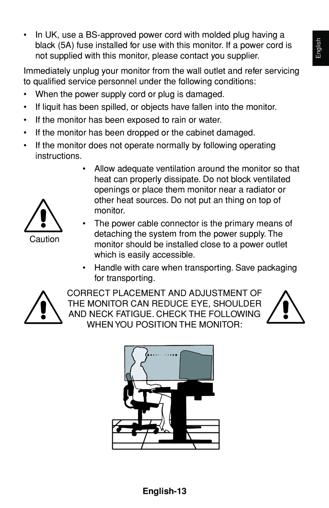 NEC MultiSync 75F user manual English-13 