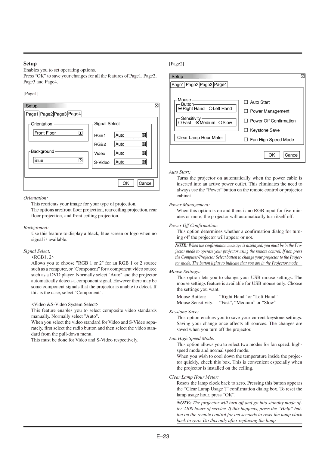 NEC MultiSync MT840 user manual Setup, Orientation 