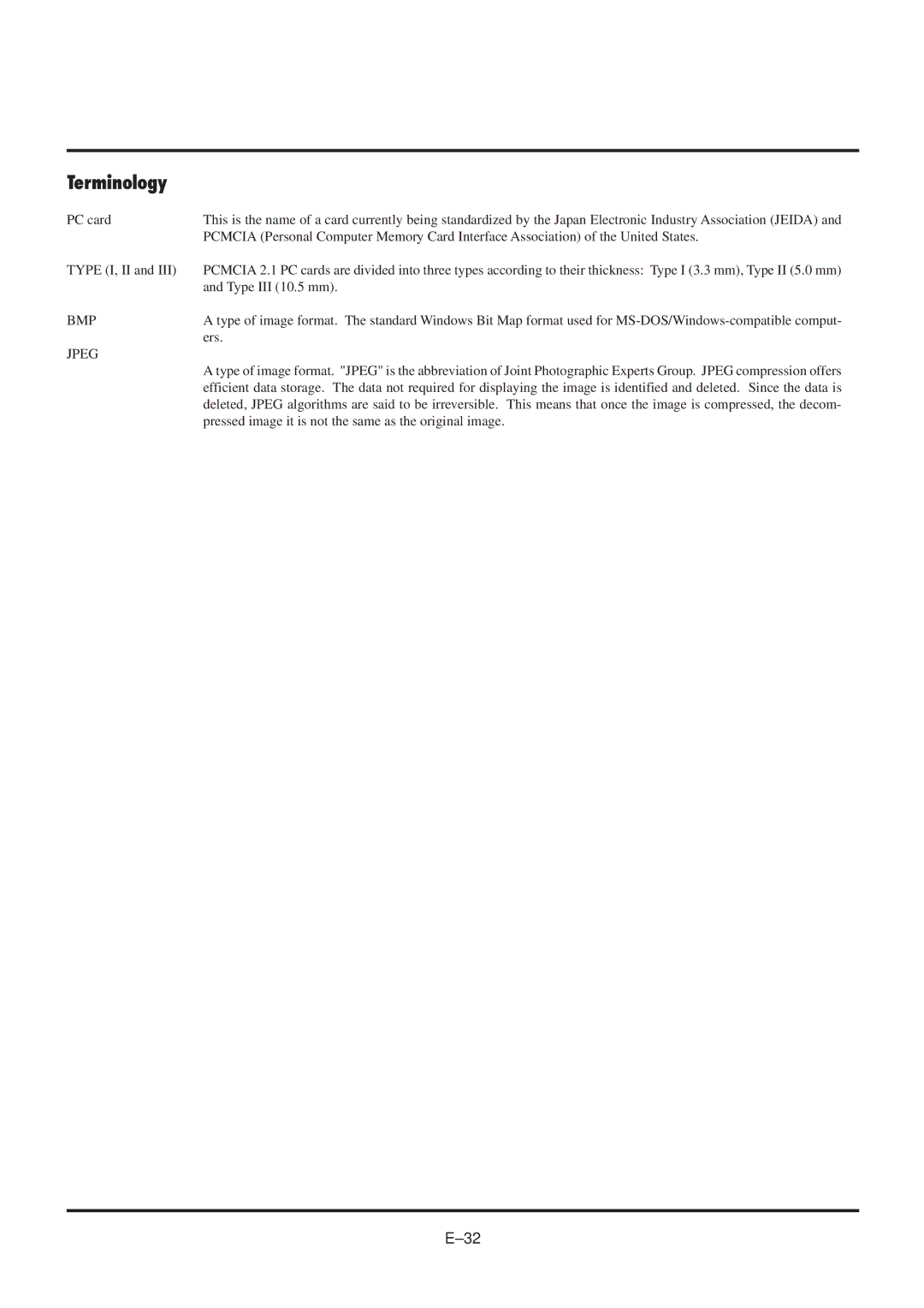 NEC MultiSync MT840 user manual Terminology, Bmp 