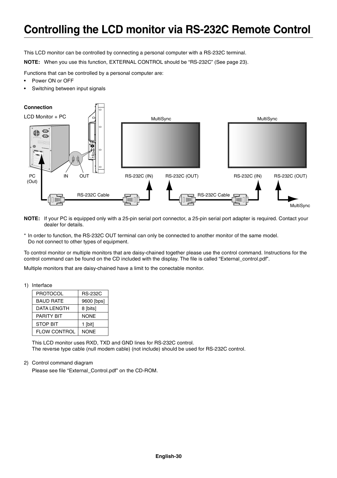 NEC MULTISYNC X462HB user manual Connection, English-30 