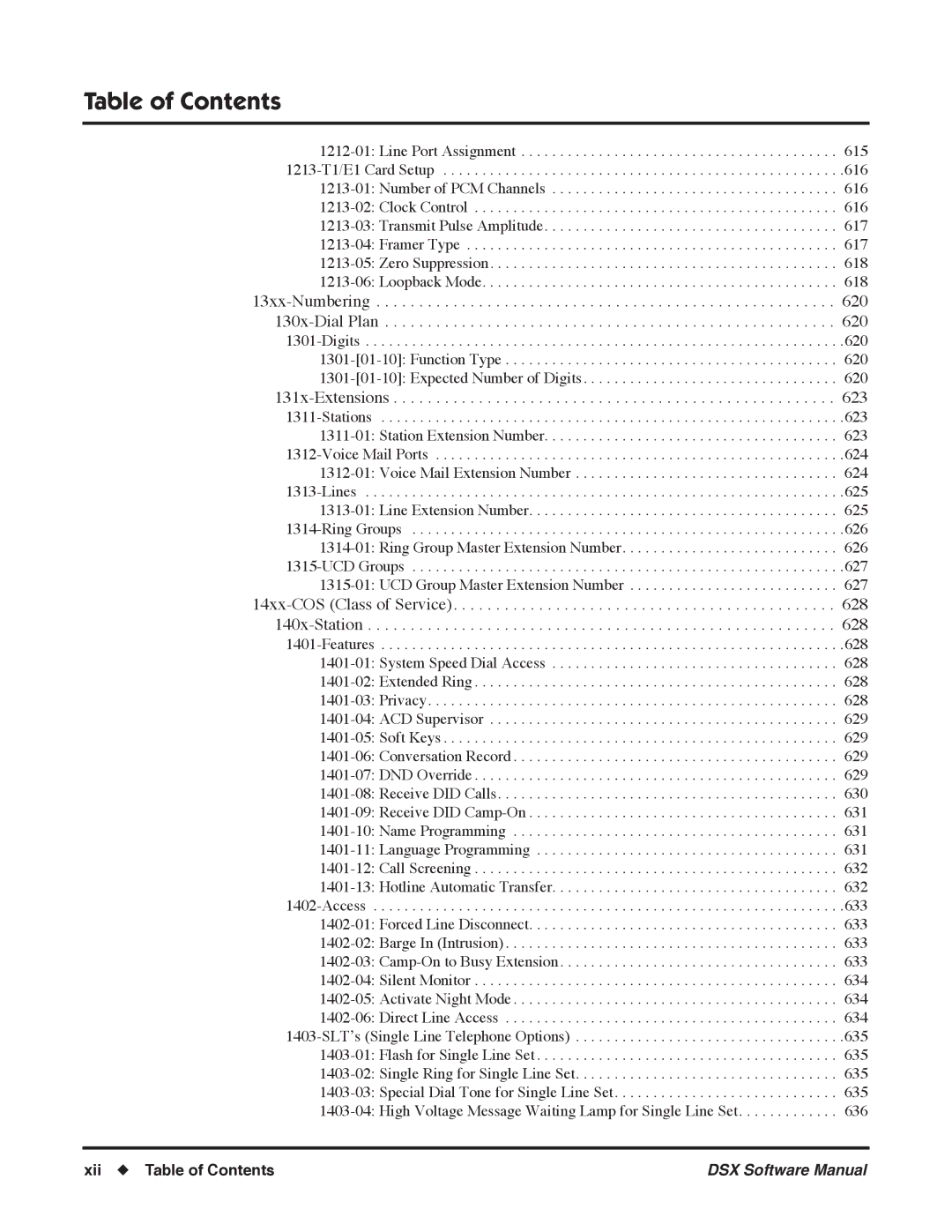 NEC N 1093100, P software manual 131x-Extensions, Xii Table of Contents 