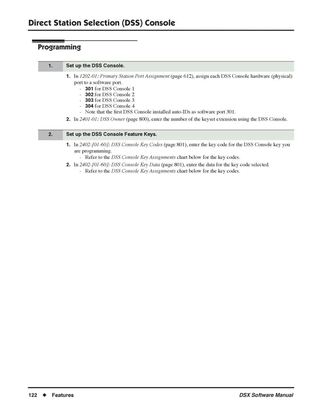 NEC N 1093100, P software manual Set up the DSS Console Feature Keys 