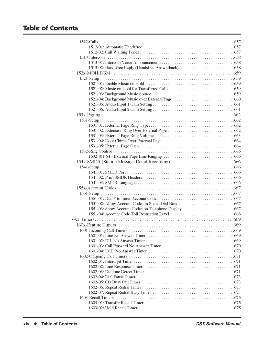 NEC N 1093100, P software manual 152x-MOH/BGM, Xiv Table of Contents 