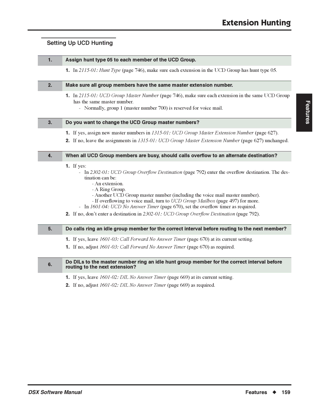 NEC P, N 1093100 software manual Setting Up UCD Hunting, Assign hunt type 05 to each member of the UCD Group 