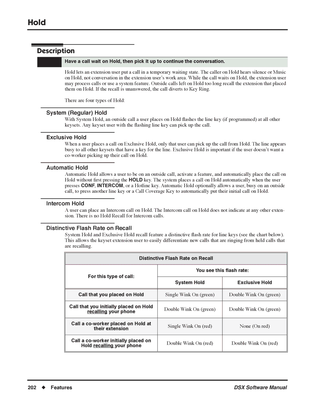 NEC N 1093100, P software manual Hold 